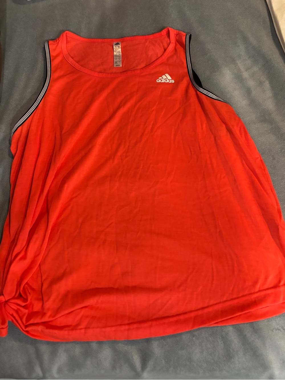 adidas Women’s Bright Red Athletic Tank Top with Contrast Trim